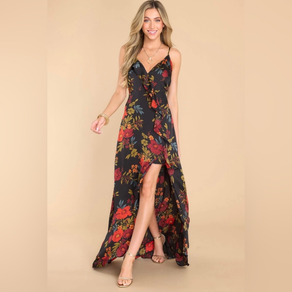 Black floral maxi dress